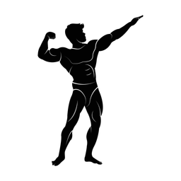 Bodybuilding silhouette, Promax style