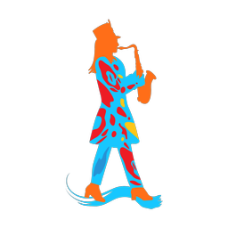 Saxophone colorful clipart, Splash style