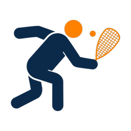 Racquetball 2 colored clipart, Round style
