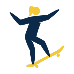Skateboarding 2 colored clipart, Strike style