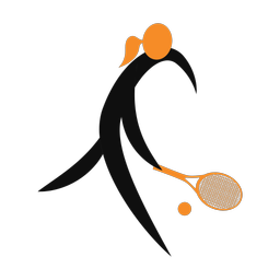 Tennis 2 colored clipart, Motion style