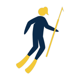 Spearfishing 2 colored clipart, Strike style