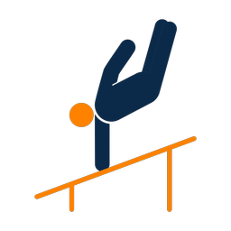 Uneven bars 2 colored clipart, Round style