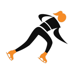 Speed skating 2 colored clipart, Motion style