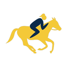 Horse racing 2 colored clipart, Strike style