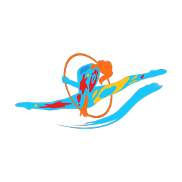 Hoop colorful clipart, Splash style