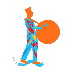 Bass drummer colorful clipart, Splash style