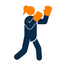 Boxing 2 colored clipart, Round style