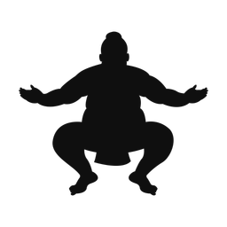 Sumo wrestling silhouette, Classic style