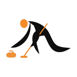 Curling 2 colored clipart, Motion style