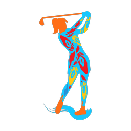 Golf colorful clipart, Splash style