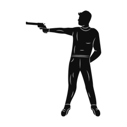 Pistol shooting silhouette, Promax style