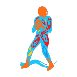 Football quarterback colorful clipart, Splash style