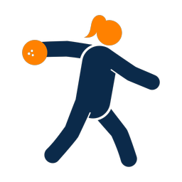 Bowling 2 colored clipart, Round style