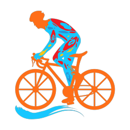 Cycling colorful clipart, Splash style