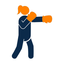 Boxing 2 colored clipart, Round style