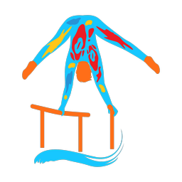Parallel bars colorful clipart, Splash style