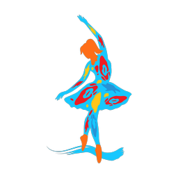 Ballet colorful clipart, Splash style