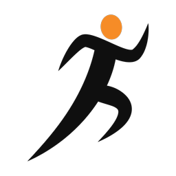 Running 2 colored clipart, Motion style
