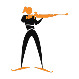 Biathlon 2 colored clipart, Motion style