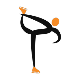 Figure skating 2 colored clipart, Motion style