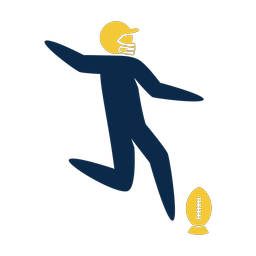 Football kicker 2 colored clipart, Strike style