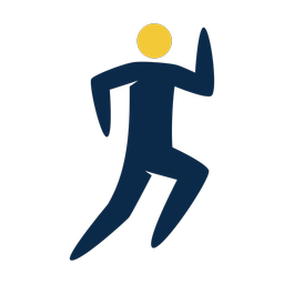 Running 2 colored clipart, Strike style