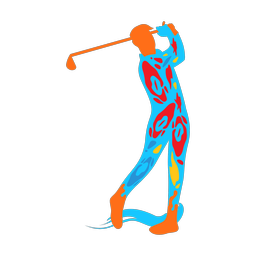 Golf colorful clipart, Splash style
