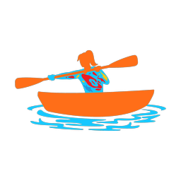 Kayaking colorful clipart, Splash style