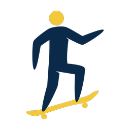Skateboarding 2 colored clipart, Strike style
