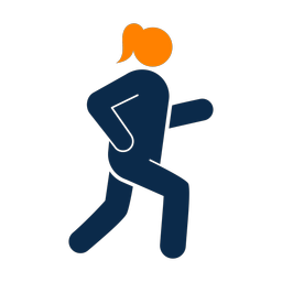 Running 2 colored clipart, Round style