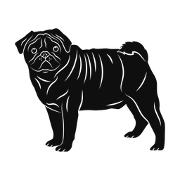 Pug silhouette, Promax style