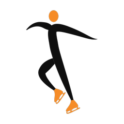 Figure skating 2 colored clipart, Motion style