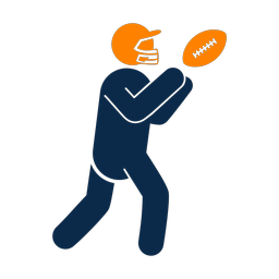Football receiver 2 colored clipart, Round style