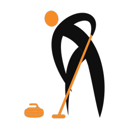 Curling 2 colored clipart, Motion style
