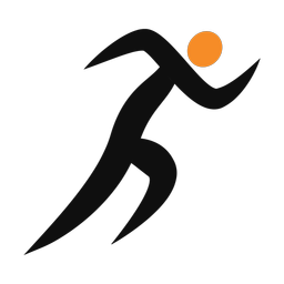 Running 2 colored clipart, Motion style