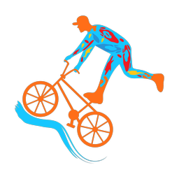 Bmx colorful clipart, Splash style