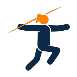 Javelin throw 2 colored clipart, Round style