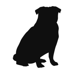 Pug silhouette, Classic style