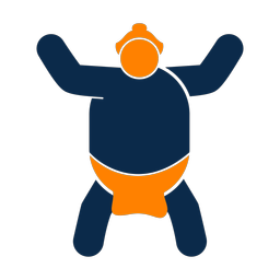 Sumo wrestling 2 colored clipart, Round style
