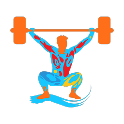 Powerlifting colorful clipart, Splash style