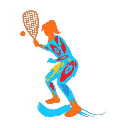 Racquetball colorful clipart, Splash style