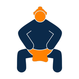 Sumo wrestling 2 colored clipart, Round style