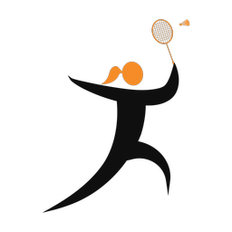 Badminton 2 colored clipart, Motion style