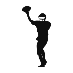 Football receiver silhouette, Classic style