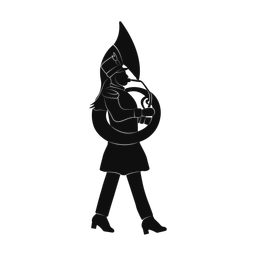 French horn silhouette, Promax style