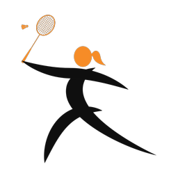 Badminton 2 colored clipart, Motion style