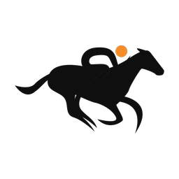 Horse racing 2 colored clipart, Motion style