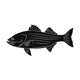 Striped bass silhouette, Promax style