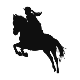 Horse jumping silhouette, Classic style
